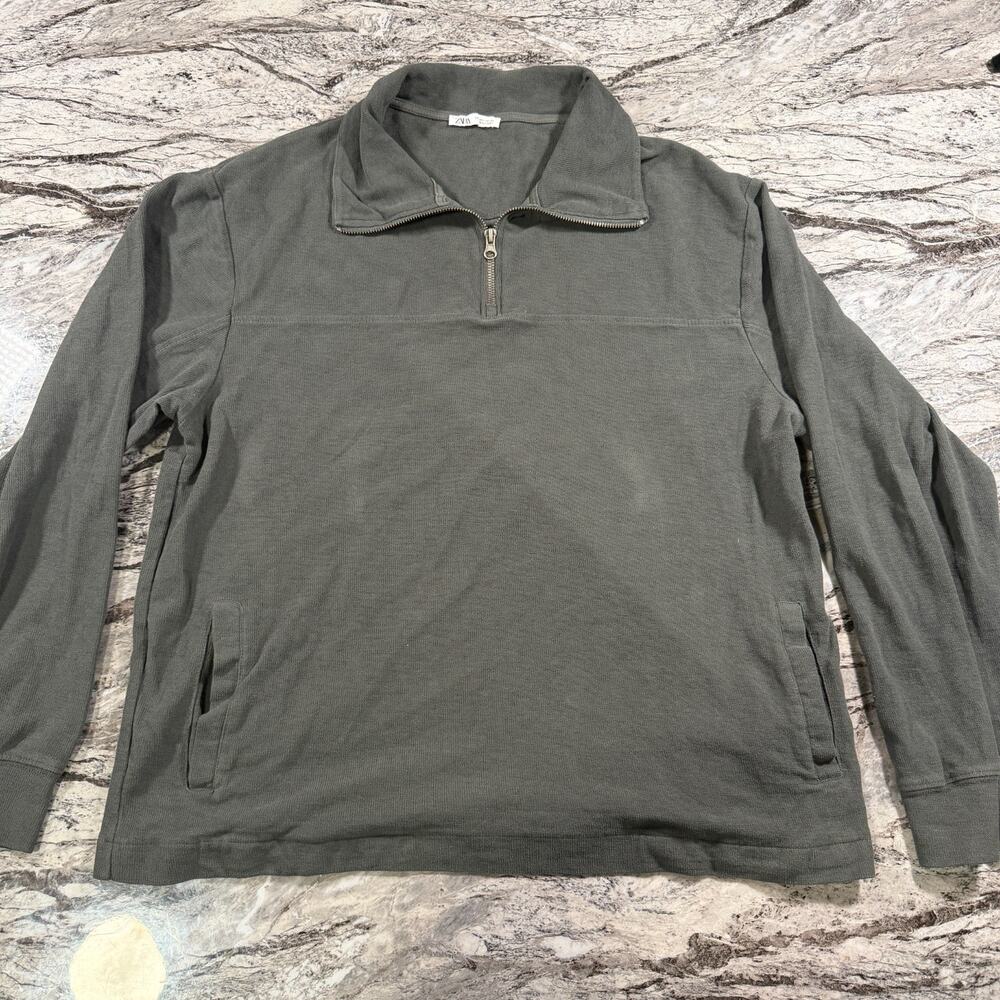 AUTHENTIC ZARA Comfort Quarter Zip Mens Sweater Large